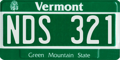 VT license plate NDS321