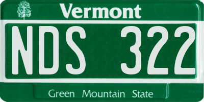 VT license plate NDS322