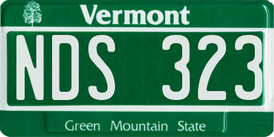 VT license plate NDS323