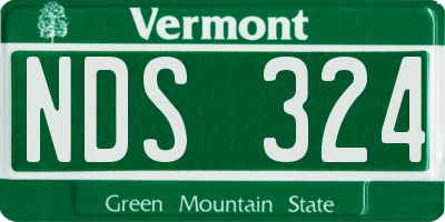 VT license plate NDS324