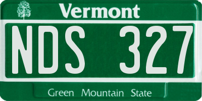 VT license plate NDS327
