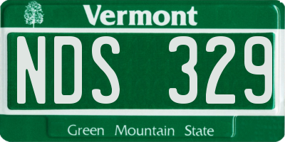 VT license plate NDS329