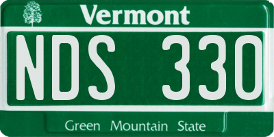 VT license plate NDS330