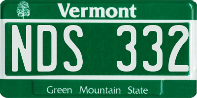 VT license plate NDS332
