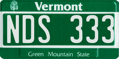 VT license plate NDS333