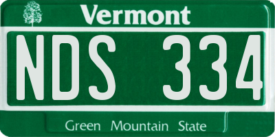 VT license plate NDS334