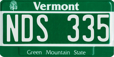 VT license plate NDS335