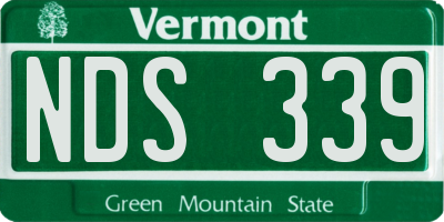 VT license plate NDS339