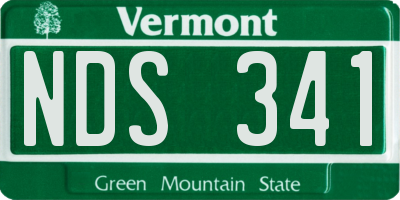 VT license plate NDS341