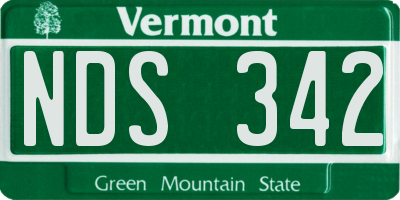 VT license plate NDS342