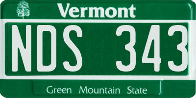 VT license plate NDS343