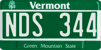 VT license plate NDS344