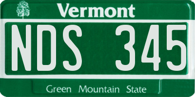 VT license plate NDS345