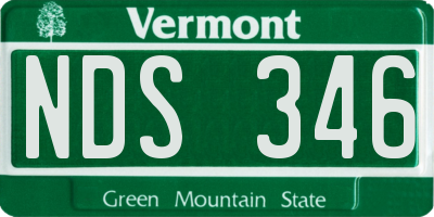 VT license plate NDS346