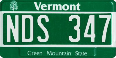 VT license plate NDS347