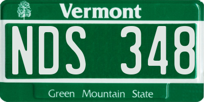 VT license plate NDS348