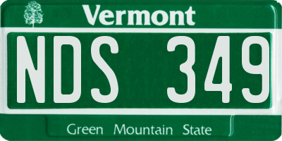 VT license plate NDS349
