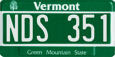 VT license plate NDS351