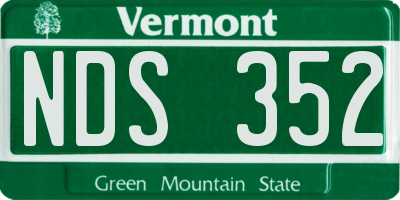 VT license plate NDS352