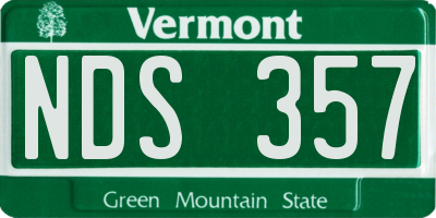 VT license plate NDS357