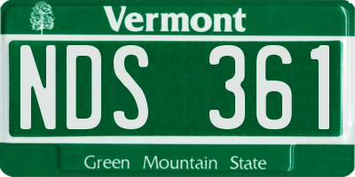 VT license plate NDS361