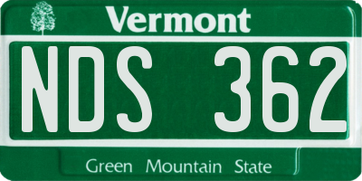 VT license plate NDS362