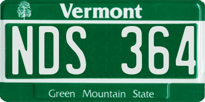 VT license plate NDS364