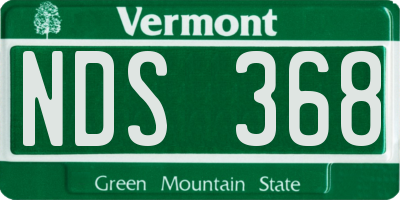 VT license plate NDS368