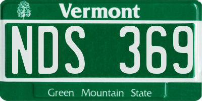 VT license plate NDS369