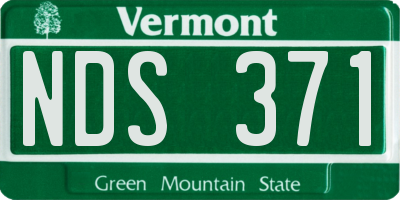 VT license plate NDS371