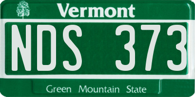 VT license plate NDS373