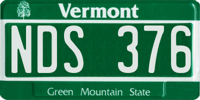 VT license plate NDS376