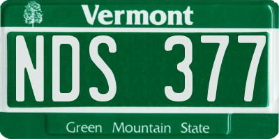 VT license plate NDS377
