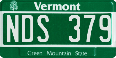 VT license plate NDS379