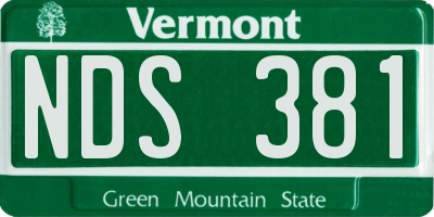 VT license plate NDS381