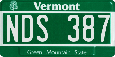 VT license plate NDS387