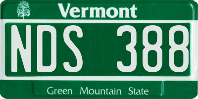 VT license plate NDS388
