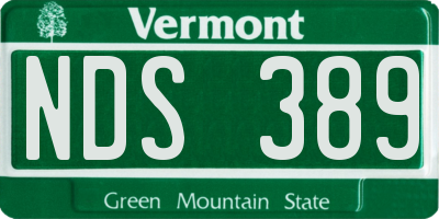 VT license plate NDS389