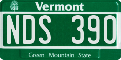 VT license plate NDS390
