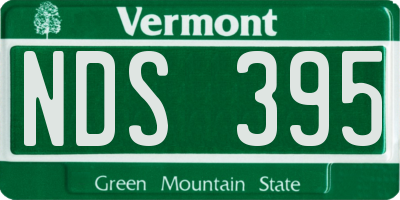 VT license plate NDS395