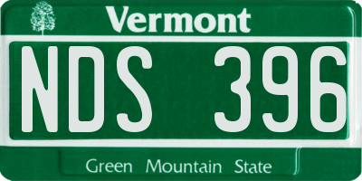 VT license plate NDS396