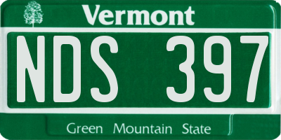 VT license plate NDS397