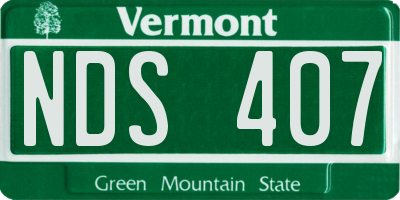 VT license plate NDS407