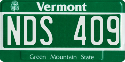 VT license plate NDS409