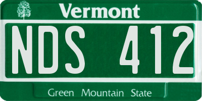 VT license plate NDS412