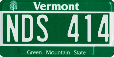 VT license plate NDS414