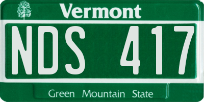 VT license plate NDS417