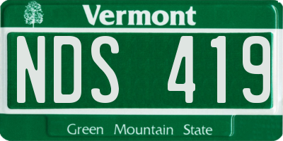 VT license plate NDS419
