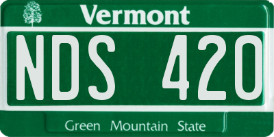 VT license plate NDS420