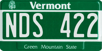 VT license plate NDS422